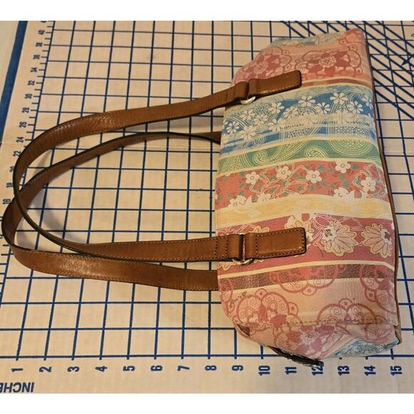 Y2K FOSSIL Rainbow Floral Paisley Shoulder Bag Womens Boho Coronado Vtg Purse - Picture 9 of 10